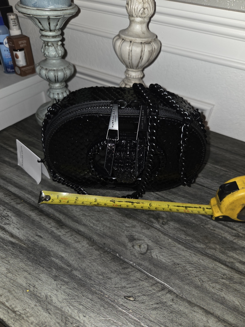 Kurt Geiger Black Textured Crossbody Bag with Matching Wallet - Picture 2 of 14